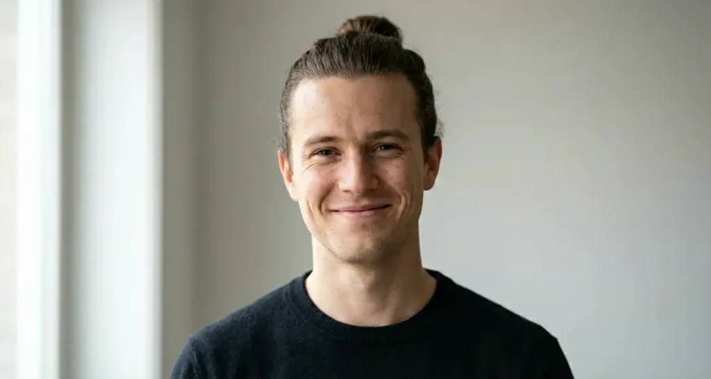 Man Bun for Heart-Shaped Face