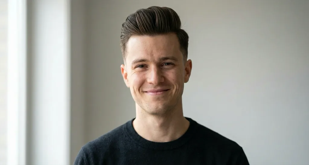 Pompadour for Round Face