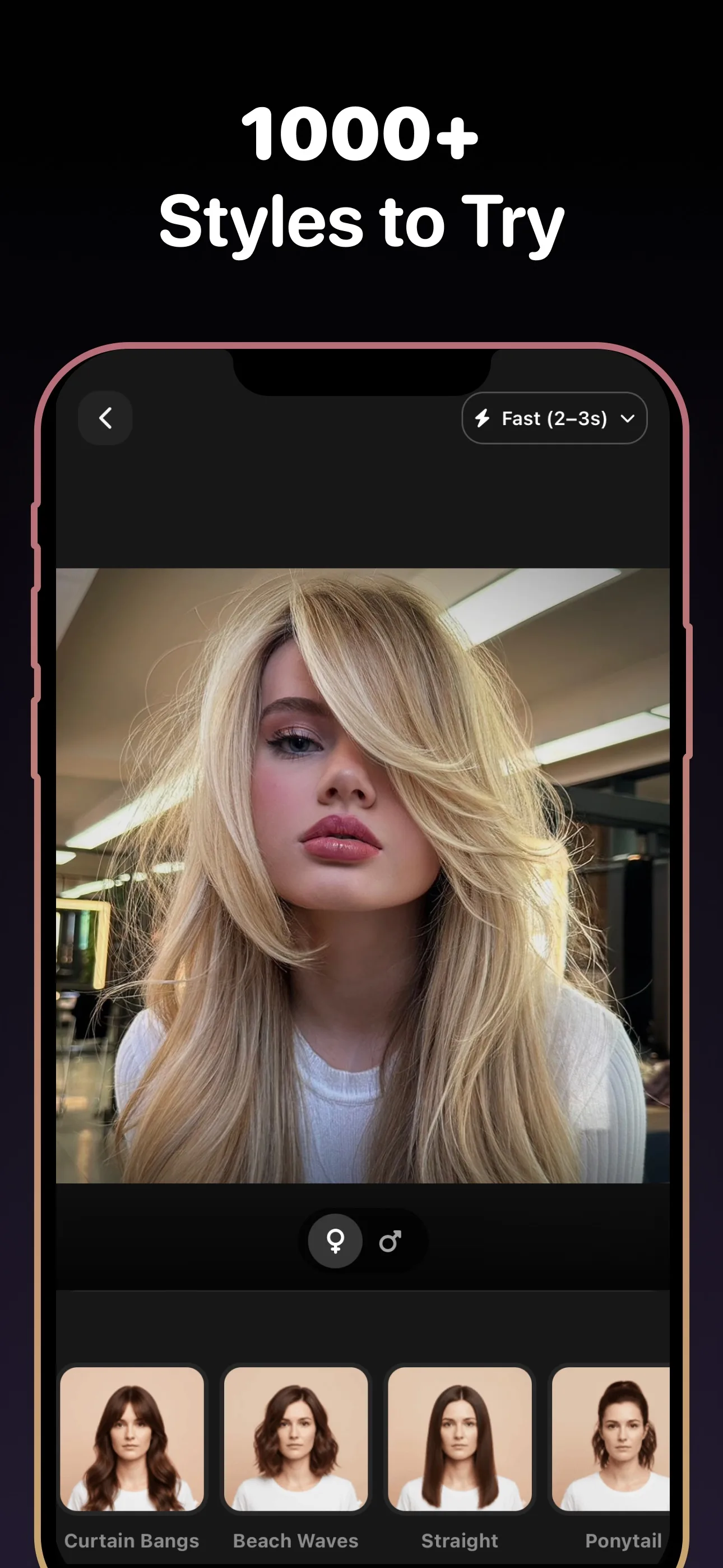 1000+ Styles to Try — Hairstyle AI app screenshot